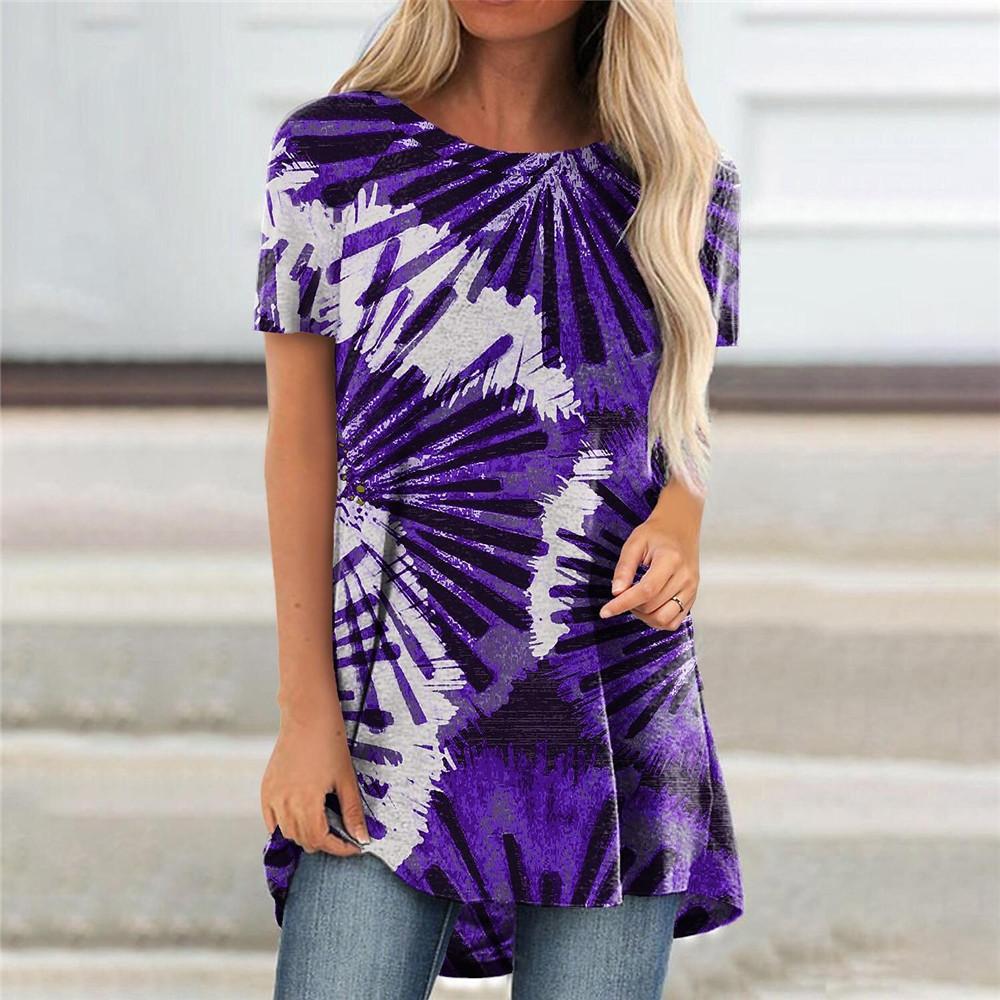 

Женская модная хитовая футболка с 3D абстрактным принтом и короткими рукавами, свободная футболка с круглым вырезом, женская повседневная футболка