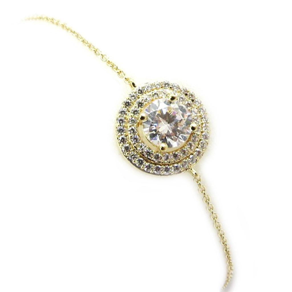 Les Trésors De Lily [L7049] - Armband Vergoldet 'Sissi' weiß