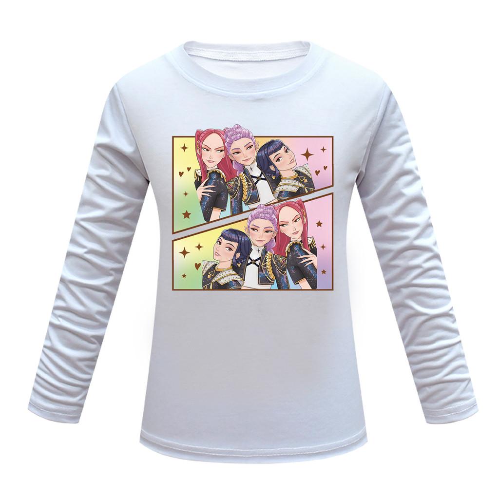 

Дитяча футболка з довгими рукавами з аніме, мультяшним K-POP принтом, повсякденна 160cm