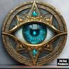 Blue Evil Eye Round Metal Wall Art Aluminum Home Decor Sign for Living Room Kitchen Bedroom Office Bar Cafe Protection