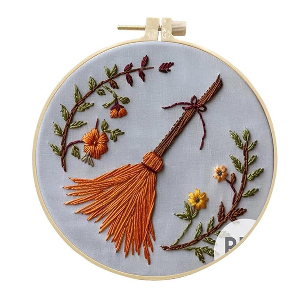 Halloween Embroidery Kit with Instructions Ghost & Gothic Stamped Cross Stitch Kits Needlepoint Kit for Adults & Beginners