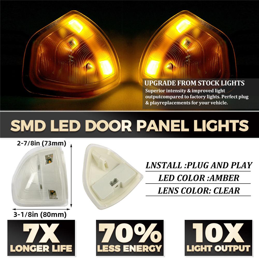 For Dodge Ram 1500 2500 3500 LED Side Mirror Turn Signal Lights Clear Lens Amber