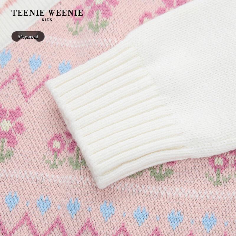 Teenie Weenie Kids Girls' Embroidered False Two-Piece Pullover Sweater