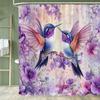 Vibrant Hummingbird Shower Curtain: Embrace the Artistic Design, Soft Fabric and Floral Vibes for Your Charming Bathroom Curtain