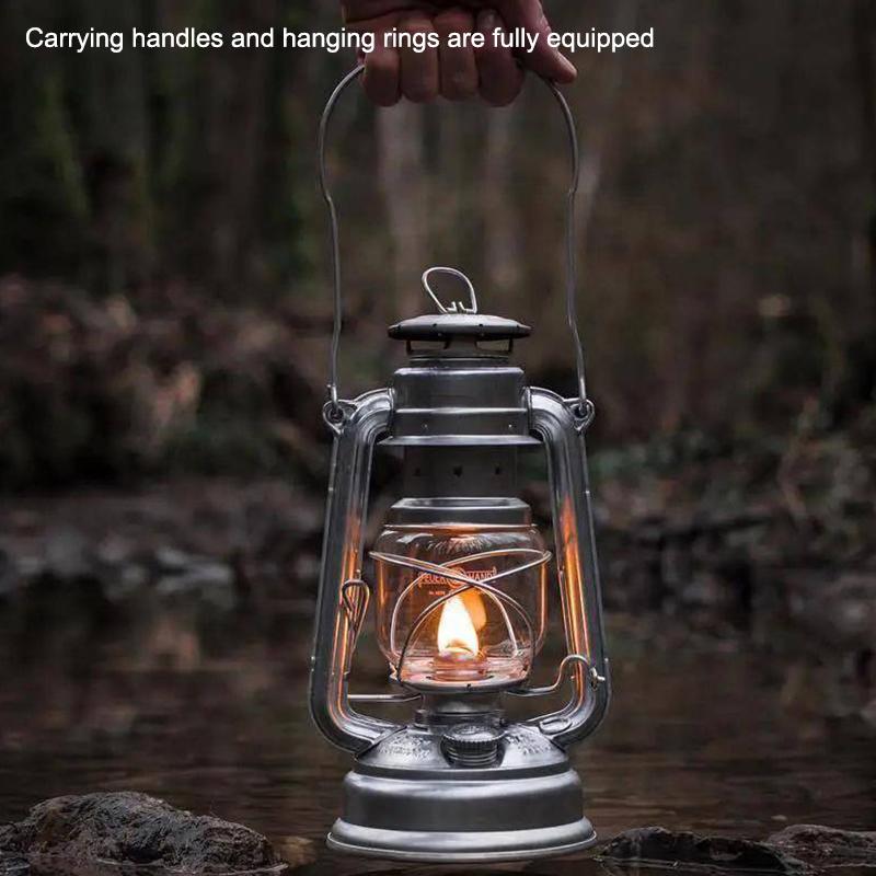 1Pc 25Cm Bronze Kerosene Lamp Retro Horse Lamp Camping Lamp Outdoor Tent Lamp Emergency Camping Portable Hanging Lamp