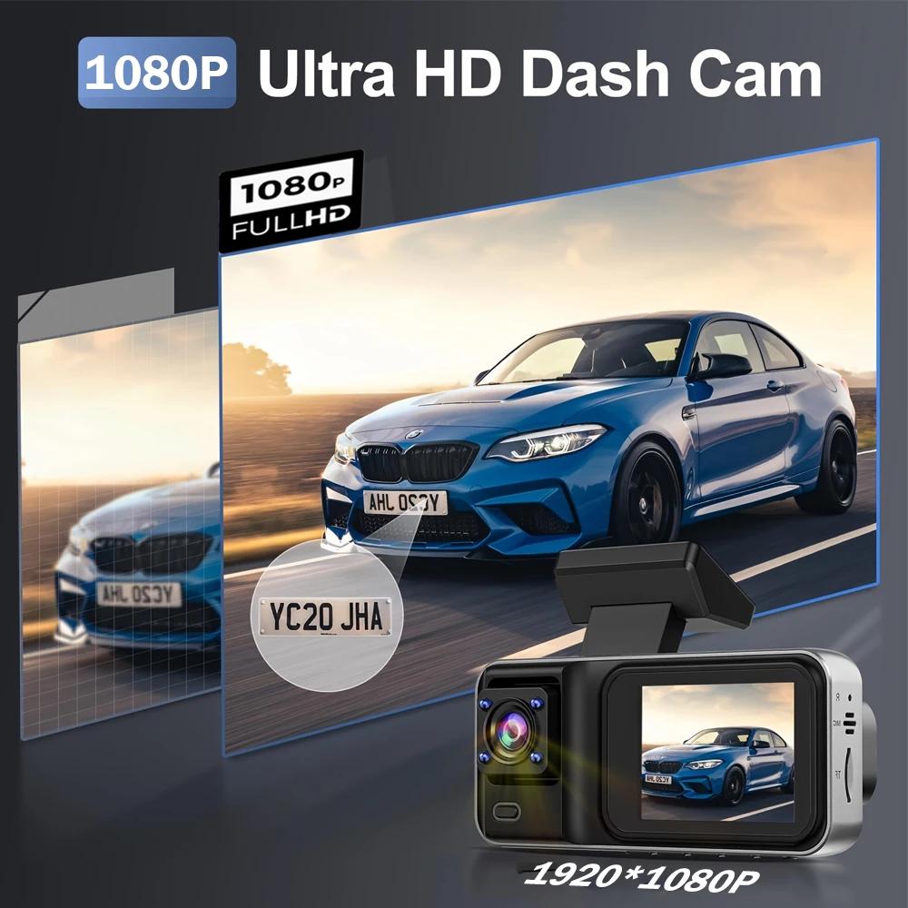 3 Channel Car DVR Three Way Dash Cam Inside Vehicle Camera DVRs Recorder FHD 1080P Video Mini Registrator Dashcam Camcorder