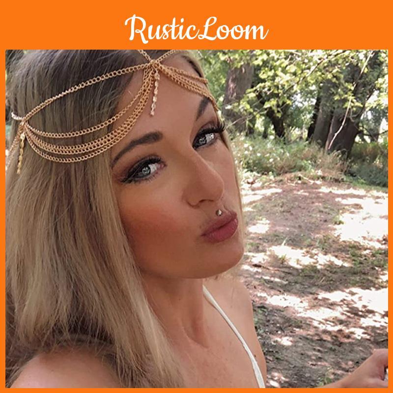 Rhinestone Decoration Fashionable Multi Layer Chain Design Headwear Women