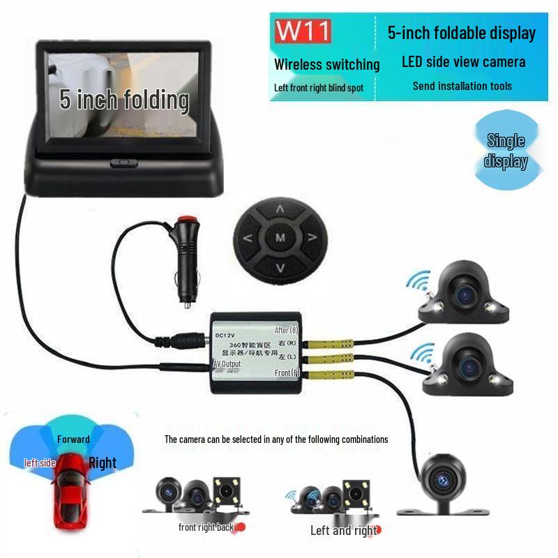 Right-Side Blind Spot Dashcam: HD Night Vision, Reversing and Full Car Auxiliary System