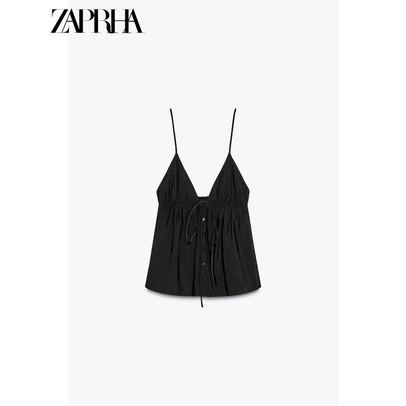 Zaprha 2025 New Arrival Pure Desire Sexy Bow Fashion Vertical Sling Tops Female Outwear 3744117