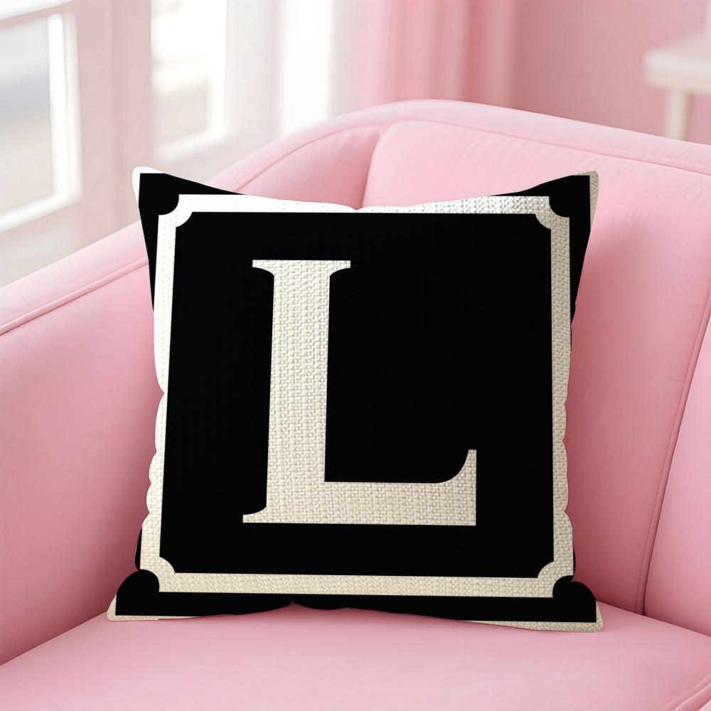 LOVE Simplified English Alphabet Cushion Cover Natural Linen Organic Fabric DoubleSided Printing Sofa Home Decor Pillow Case