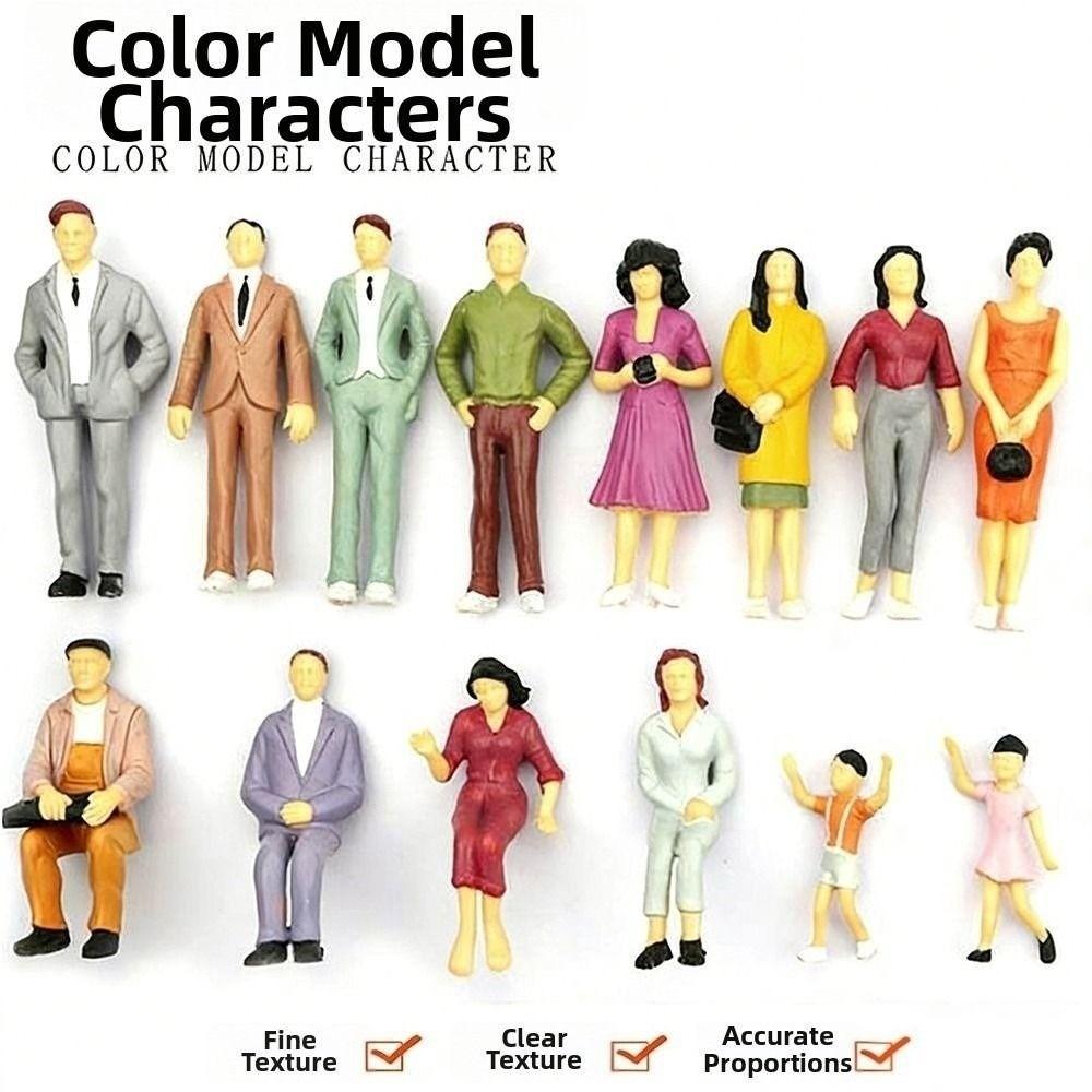 10/50pcs 1:25/1:30/1:300 Scale Model Building People Mixed Color Assorted Poses Train Scenery Passengers Multistyles