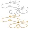 Hypoallergenically Stainless Steel Heart Hollow Bracelet Adjustable Fit Wristchain for Sensitive Skin Daily Wear