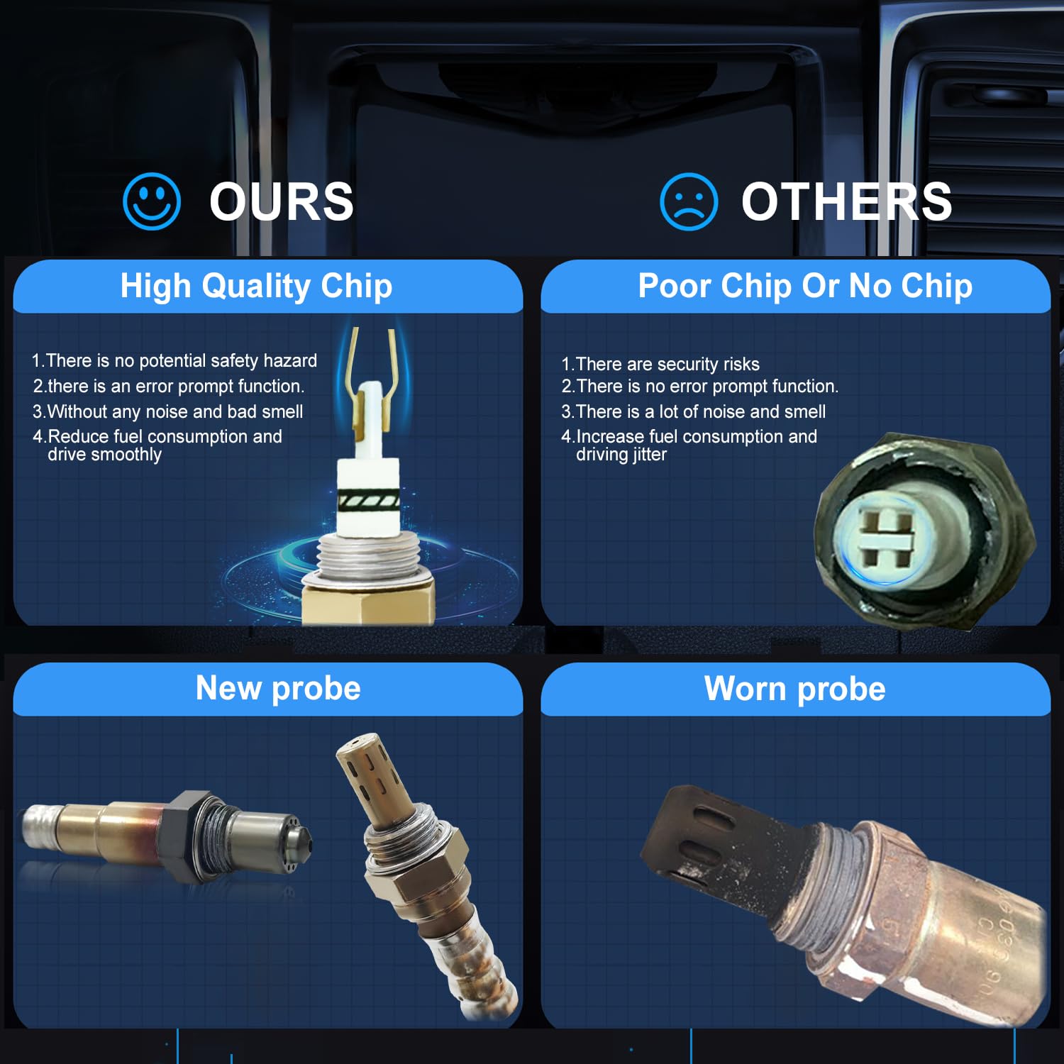 

4Pc 234-5060 234-4301 Air Fuel Ratio Upstream Oxygen Sensor 1 Downstream Sensor 2 Compatible with Nissan 04-08 Maxima 04-05 Altima 04-07 Murano 04-06