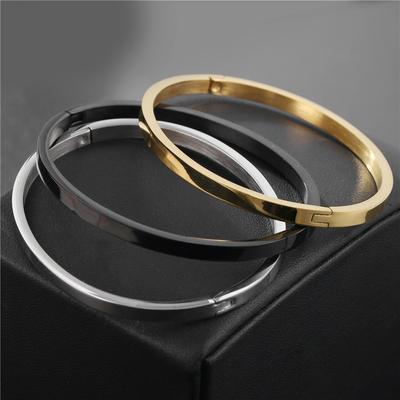 Titanium Steel Gold Bracelet Men Simple Couple Anti Fading Trendy Jewelry