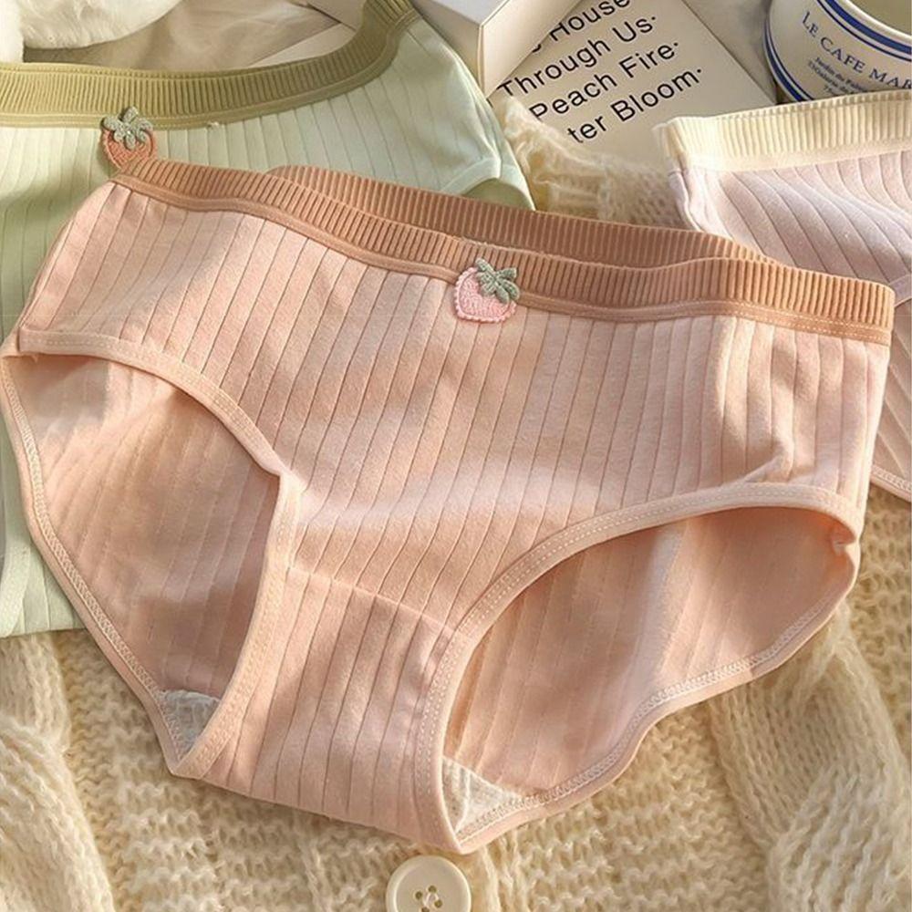 5Pcs Knitted Fabric Seamless Triangle Panties Large Size Mid Waist Underwear Comfortable Daily Wear