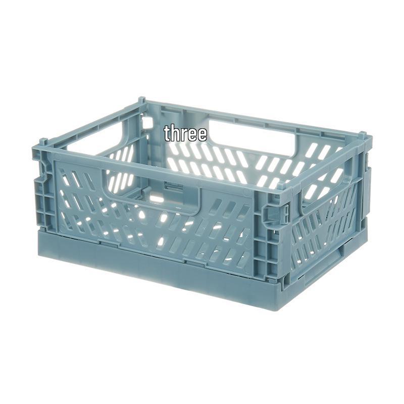 

Foldable Plastic Storage Box - Student Desktop Organizer for Washi Tape, Stationery, and Skincare Storage.