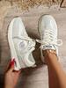 Casual Sports Shoes Women's 2025 New Spring and Autumn Forrest Gump Shoes Mesh Shoes Breathable Mesh White Shoes Thin Dad Shoes Summer