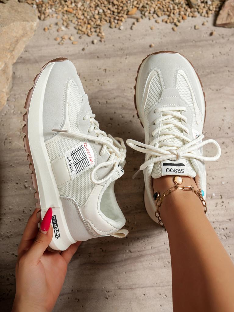 Casual Sports Shoes Women's 2025 New Spring and Autumn Forrest Gump Shoes Mesh Shoes Breathable Mesh White Shoes Thin Dad Shoes Summer