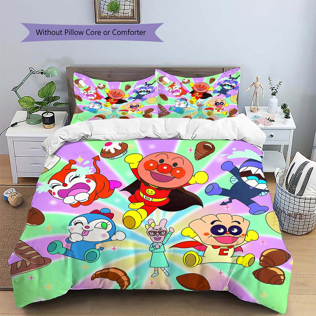 Anpanman Cute Style Bedding Set Duvet Cover Pillowcase No Filler, Soft Home Bedroom Decor, Perfect Gift for Fans.chl