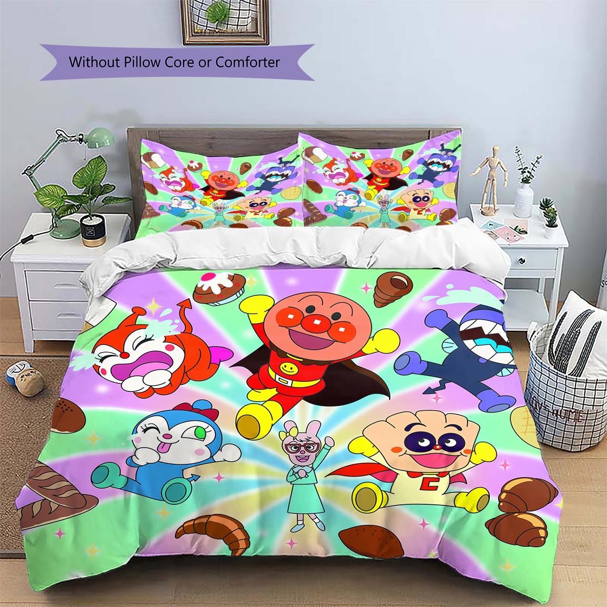 

Anpanman Cute Style Bedding Set Duvet Cover Pillowcase No Filler, Soft Home Bedroom Decor, Perfect Gift for Fans.chl 135x200cm