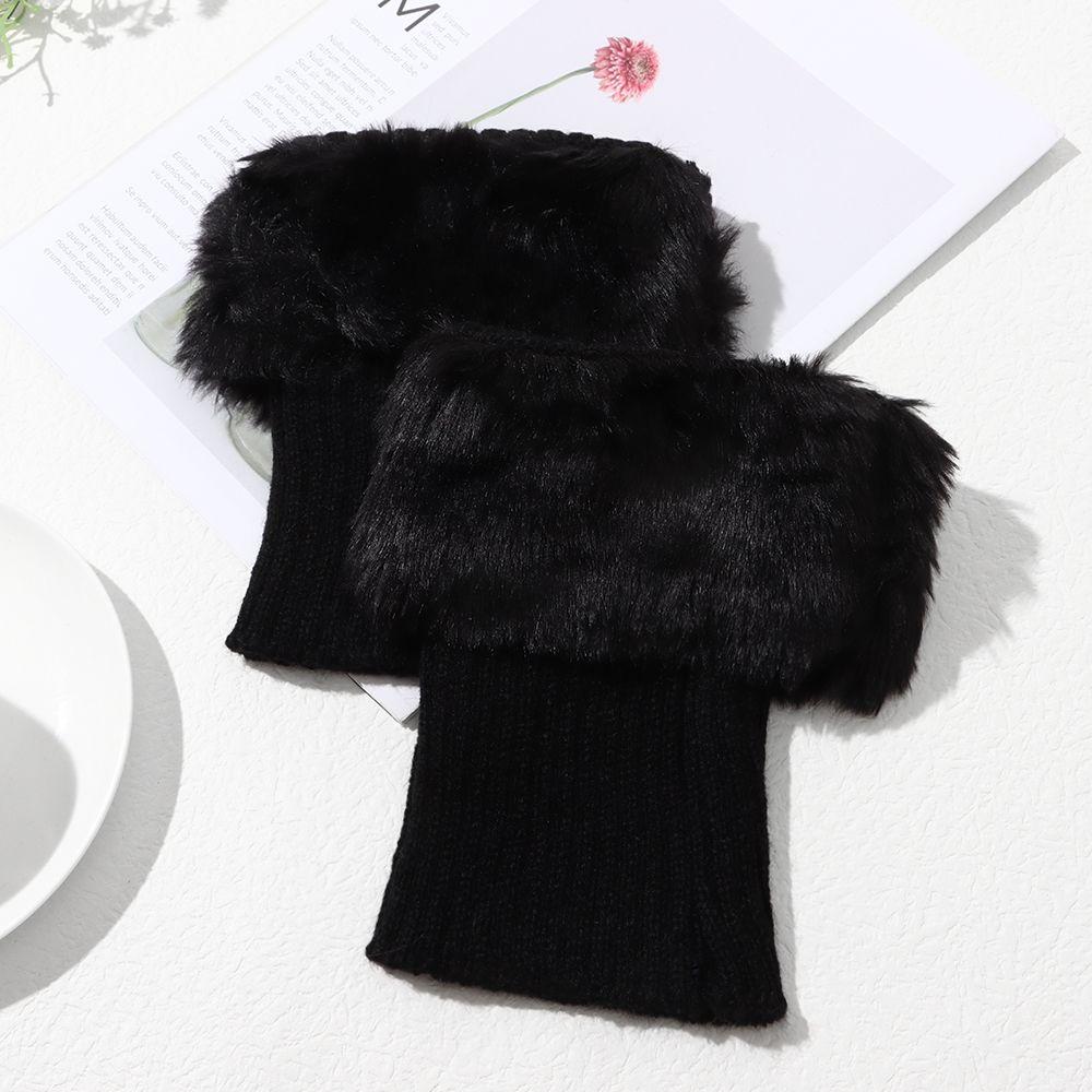 1 Pair Women Winter Knitting Leg Warmers Boot Cover Keep Warm Socks Solid Color Short Socks Boot Warmers Boot Toppers