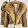 European and American winter new imitation fur coat women's clothing imitation fox hair short fashion striped large lapel coat