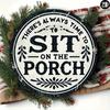 Vintage Metal Porch Plaque Round Wall Art Rustic Home Decor 7.8 Inch Retro Sign