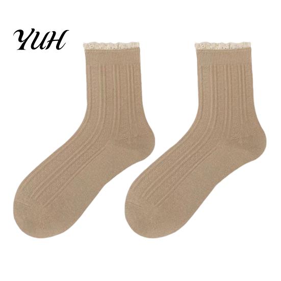 Fashionable Leg Warmers for Boots Ruffle Crew Socks Women, Cotton Frilly Lace Socks, Soft Breathable Skin Friendly Ankle Casual Ankles Daily Wear And