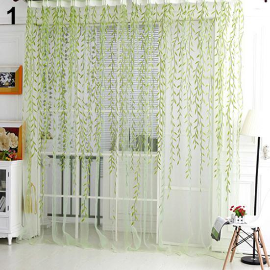 Acasă Arborele din fire de sticlă Perdele din salcie Tulle Decor camere Perdele Sheer Panou Draperii