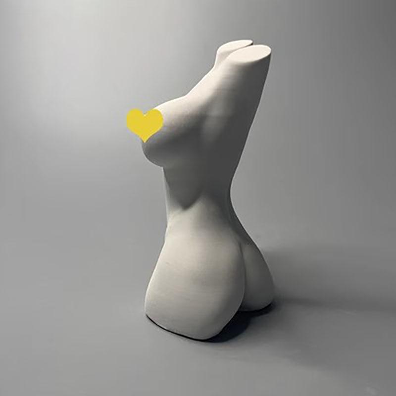 Minimalist Female Body Sculpture, Gypsum Desktop Art Decoration, Small Ornaments, High End Birthday Gifts