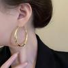 Temperament Irregular Twisted Round Earrings Retro Simple Fashion Light Luxury High-End Glossy Exaggerated Earrings