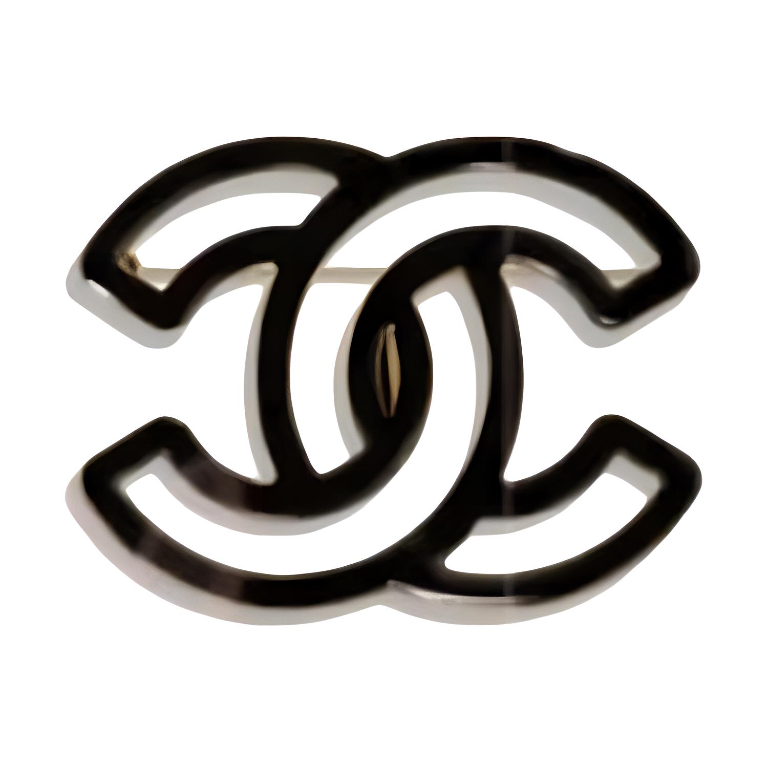 

Chanel Elegant Simple Double C Shape Metal Brooch Women accessories Black ABD666-B17093-NZ316 F,Black