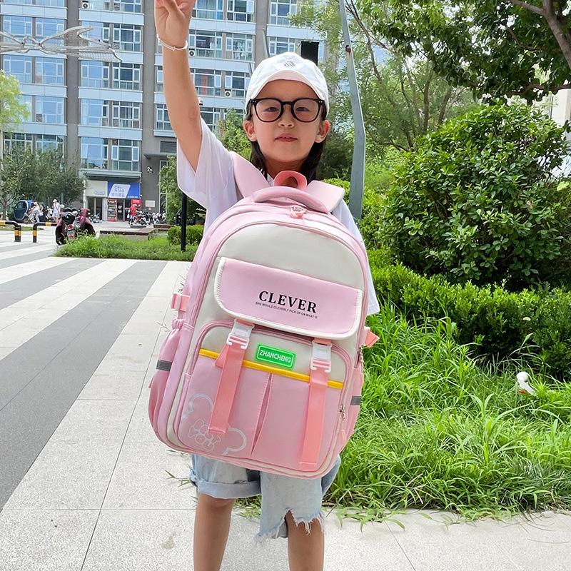Student schoolbag Junior high school High school backpack Large capacity lightweight multi-layer leisure bag Boys and girls splicing schoolbag