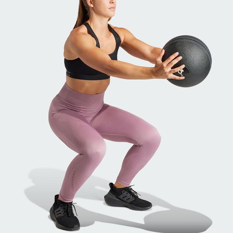 Adidas Yoga Seamless 7/8 Leggings Fitness Cropped Pants Women Bottoms Light-Purple HY3858