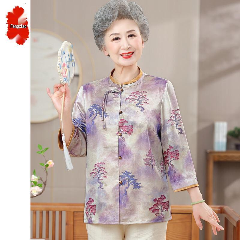 Элегантный женский летний топ в китайском стиле с рукавами 3/4 3XL