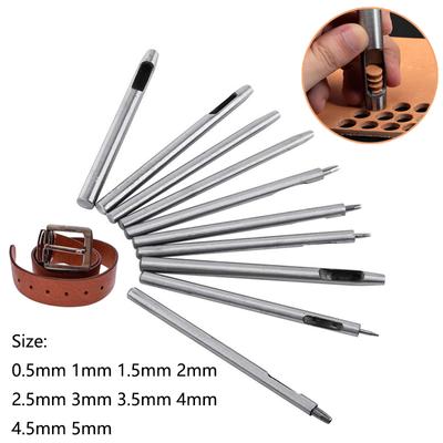 1/10 Stück runder Lederform-Lochstanzer, Werkzeuggürtel, hohl, DIY-Stanzset, Metall-Schneidewerkzeug, 0,5–5 mm