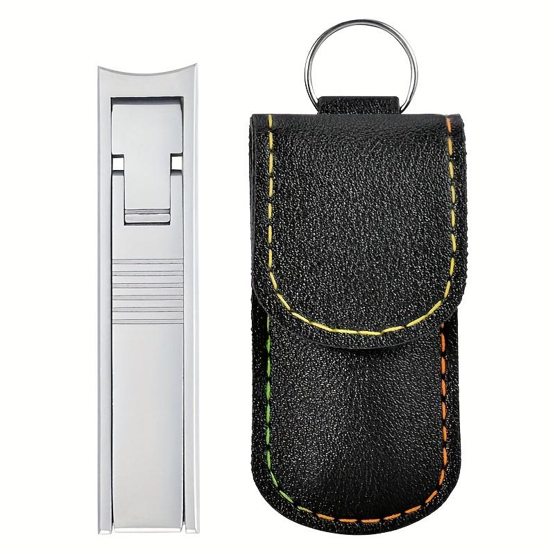 Ultra Thin Nail Clippers Portable Nail Cutters With Cow Leather Cover Superior Texture Stainless Steel Manicure Tool