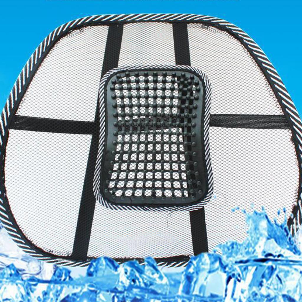 Ergonomic Ice Silk Car Seat Cushion Lumbar Back Brace Providing Cool Comfort and Back Support During Long Drives