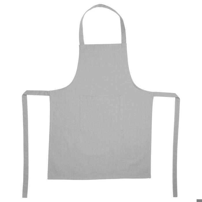 Tablier coton gris 60x80cm - Atmosphera createur d'interieur