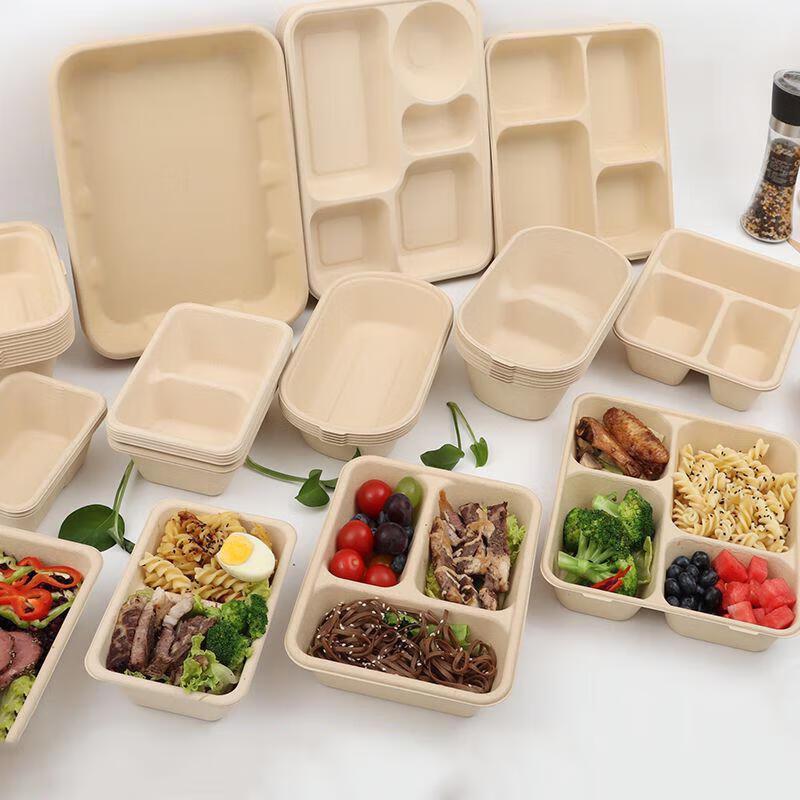 JingJingRS Disposable Degradable Pulp Lunch Box