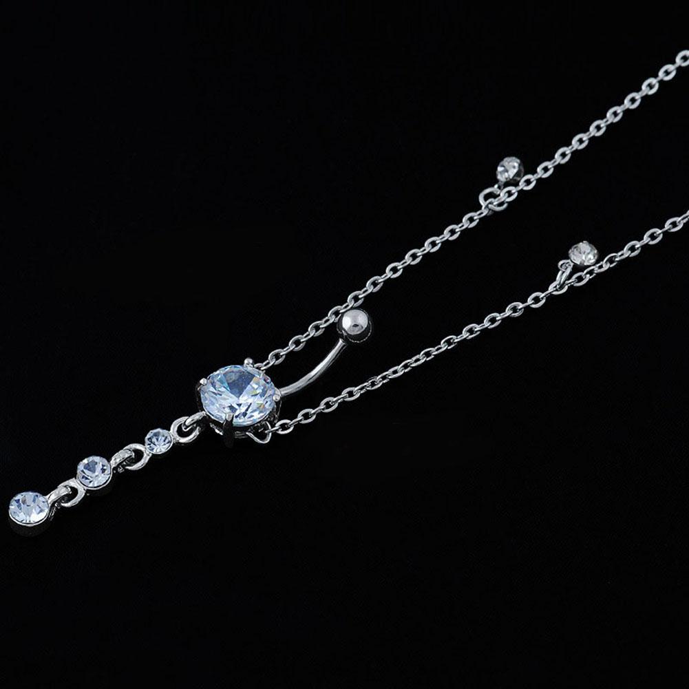 Modă Stras Cristal Lanț de Talie Agățat Bar Inel pentru Buric Piercing Corp Bijuterii