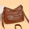 Ladies' Fashionable PU Leather Multi-layer Large Capacity Versatile Women's Bag, Single Shoulder Crossbody Bag