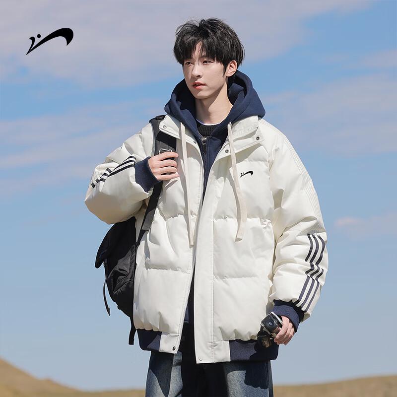 Guirenniao Men's Faux Two-Piece Hooded Padded Winter Jacket