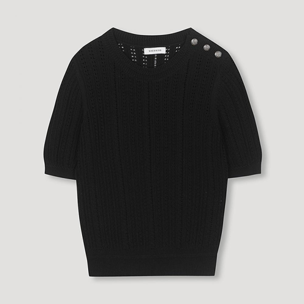 

She S miSS Трикотажный топ с пуговицами и перфорацией SSkpon21130 Bk blacks/55