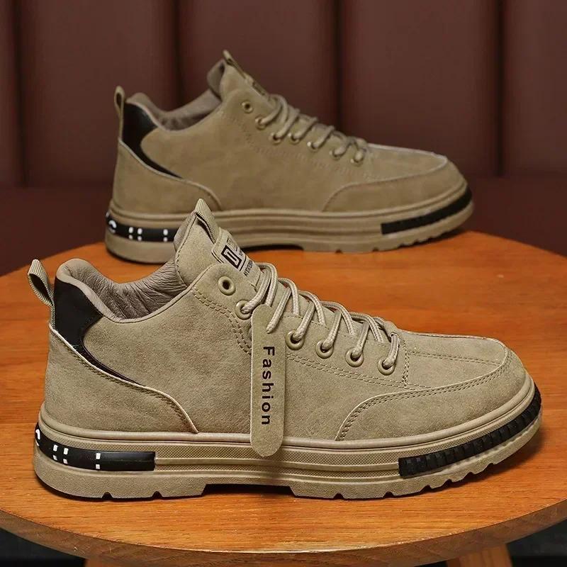 Fashion Men's Sneakers Wear-Resistant Casual Shoes Men Platform Comfortable Flats New Work Non Slip Loafers New Trend Winter Men Shoes