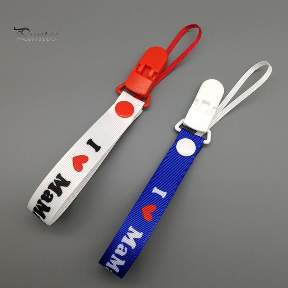 Puntos Baby I Love Mama Papa Säuglingsnahrung Schnullerclip Band Nippelhalter Beißring Spielzeug