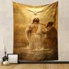 Baptism Scene with Dove Holy Light Spiritual Art Patterned Tapestry for Bedroom and Living Room Home Deco Sofas