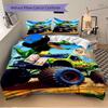 3pcs Dinosaur Monster Truck Home Bedding Set-Universal Three-Piece Suit for Bedroom, Guest Room, Living Room, Hotel-Perfect Holiday Gift for