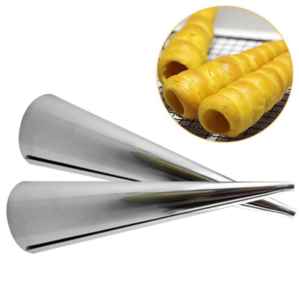 3pcs /Lot Baking Cones Stainless Steel Spiral Croissant Tubes Horn Bread Pastry Making Cake Mo