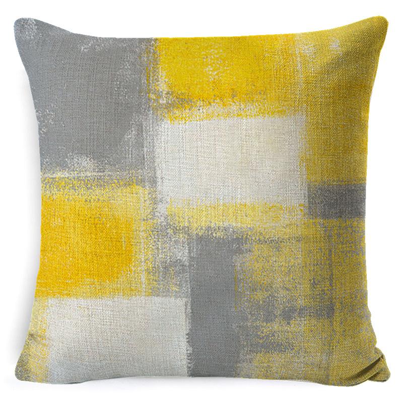 Heimdeko Kissen Kissenbezug Neu Türkis und Orange Abstrakte Kunst Malerei Wurfkissenbezug